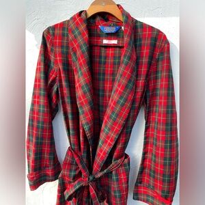 Vintage Pendleton Red and Green Plaid Robe - Unisex/Men’s Size Small